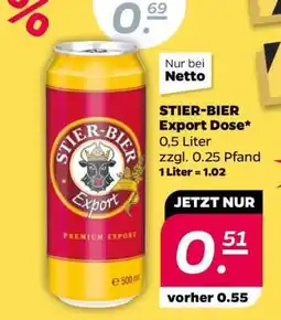 NETTO STIER-BIER Export Dose Angebot