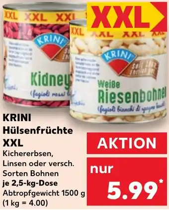 Kaufland KRINI Hülsenfrüchte XXL Angebot