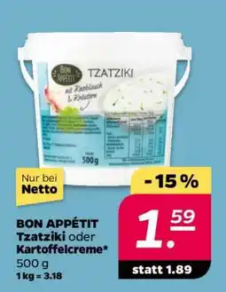 NETTO BON APPÉTIT Tzatziki oder Kartoffelcreme Angebot