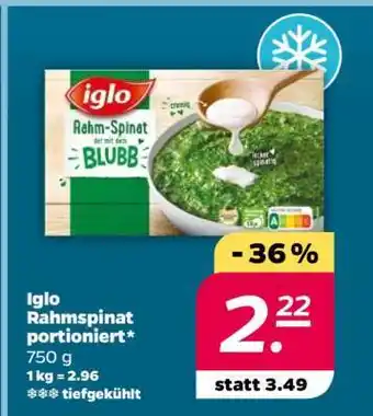 NETTO Iglo Rahmspinat portioniert Angebot