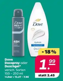 NETTO Dove Deospray oder Duschgel Angebot