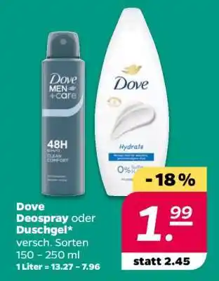 NETTO Dove Deospray oder Duschgel Angebot