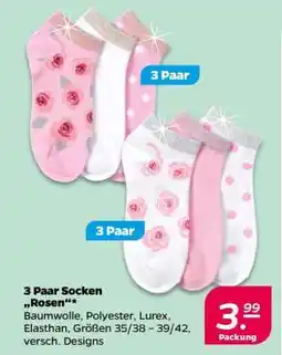 NETTO 3 Paar Socken 'Rosen' Angebot