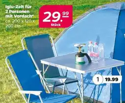 NETTO Iglu-Zelt für 2 Personen mit Vordach Angebot