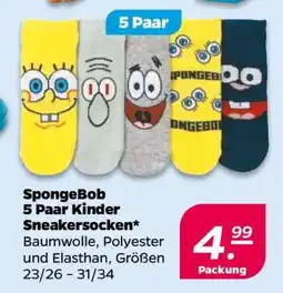 NETTO SpongeBob 5 Paar Kinder Sneakersocken Angebot