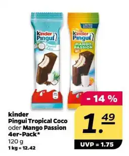NETTO kinder Pingui Tropical Coco oder Mango Passion 4er-Pack Angebot