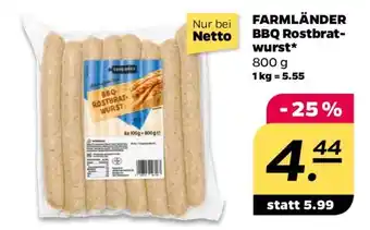 NETTO FARMLÄNDER BBQ Rostbratwurst Angebot