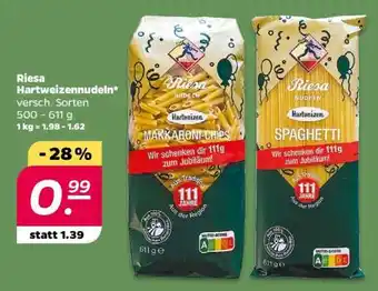 NETTO RIESA Hartweizennudeln Angebot