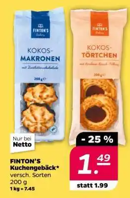 NETTO FINTON'S Kuchengebäck Angebot
