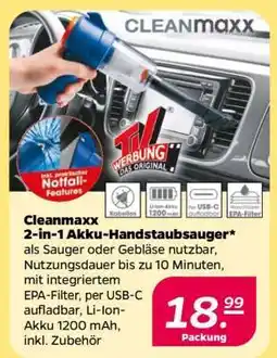 NETTO CLEANmaxx 2-in-1 Akku-Handstaubsauger Angebot