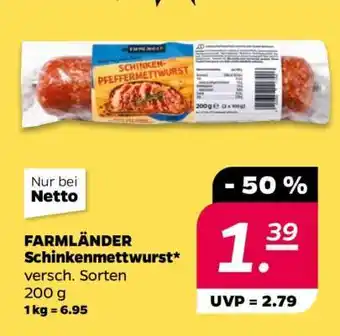 NETTO FARMLÄNDER Schinkenmettwurst Angebot