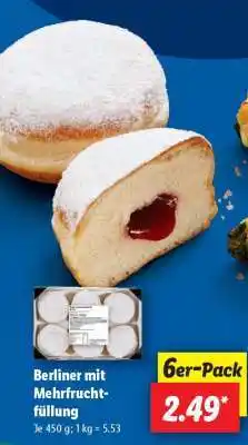 Lidl Berliner mit Mehrfruchtfüllung Angebot