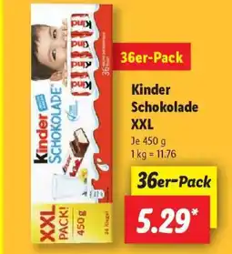 Lidl Kinder Schokolade XXL Angebot