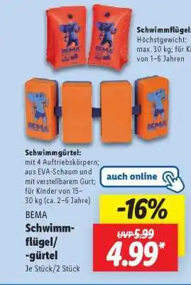 Lidl BEMA Schwimmflügel/-gürtel Angebot