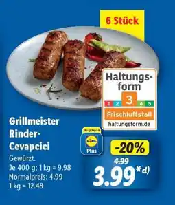Lidl Grillmeister Rinder- Cevapcici Angebot