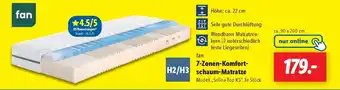 Lidl fan 7-Zonen-Komfortschaum-Matratze Angebot