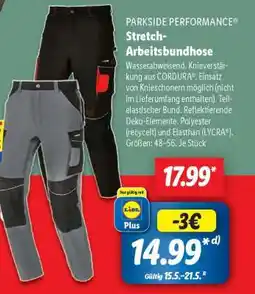 Lidl PARKSIDE PERFORMANCE Stretch-Arbeitsbundhose Angebot