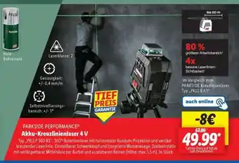 Lidl PARKSIDE PERFORMANCE Akku-Kreuzlinienlaser 4 V Angebot