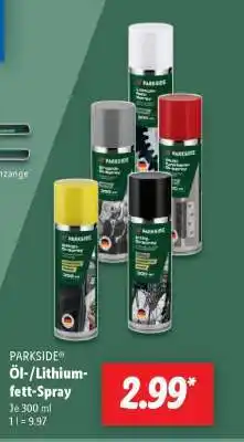 Lidl PARKSIDE Öl-/Lithiumfett-Spray Angebot