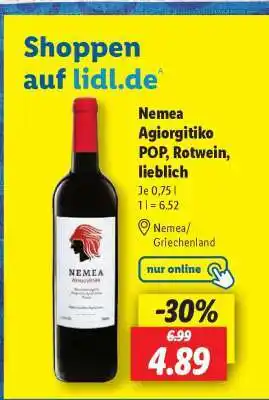 Lidl Nemea Agiorgitiko POP, Rotwein, lieblich Angebot