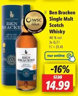 Lidl Ben Bracken Single Malt Scotch Whisky Angebot