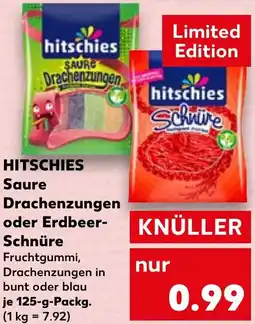 Kaufland HITSCHIES Saure Drachenzungen oder Erdbeer Schnüre Angebot