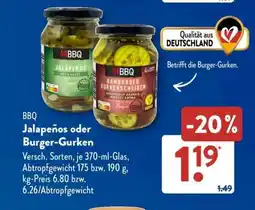 Aldi Süd Jalapeños oder Burger-Gurken Angebot