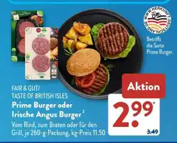 Aldi Süd Prime Burger oder Irische Angus Burger Angebot
