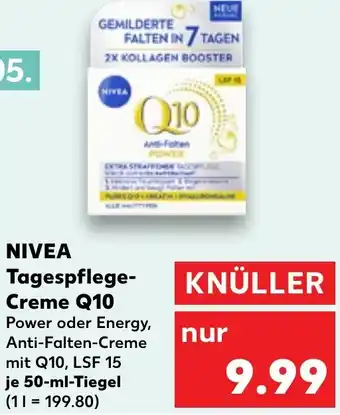 Kaufland NIVEA Tagespflege Creme Q10 Angebot