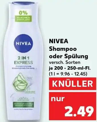 Kaufland NIVEA Shampoo oder Spülung Angebot