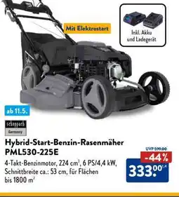 Aldi Süd Hybrid-Start-Benzin-Rasenmäher PML530-225E Angebot
