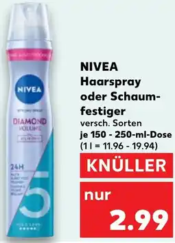 Kaufland NIVEA Haarspray oder Schaumfestiger Angebot