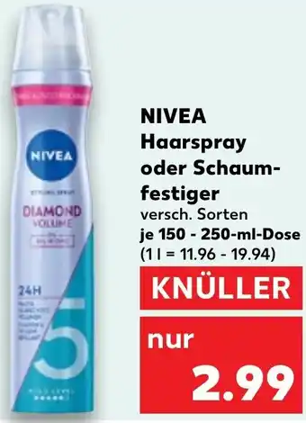 Kaufland NIVEA Haarspray oder Schaumfestiger Angebot