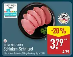 Aldi Nord MEINE METZGEREI Schinken­ Schnitzel Angebot