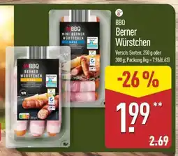 Aldi Nord BBQ Berner Würstchen Angebot