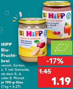 Kaufland HIPP Bio Fruchtbrei Angebot