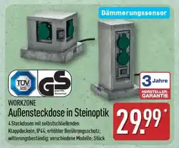 Aldi Nord WORKZONE Außensteckdose in Steinoptik Angebot
