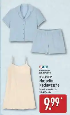 Aldi Nord UP2FASHION Musselin-Nachtwäsche Angebot