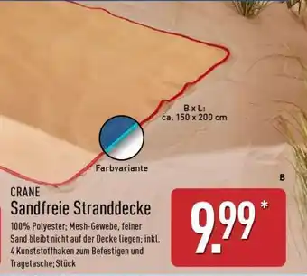 Aldi Nord CRANE Sandfreie Stranddecke Angebot
