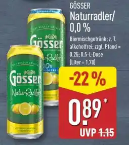 Aldi Nord GÖSSER Naturradler/0,0 % Angebot