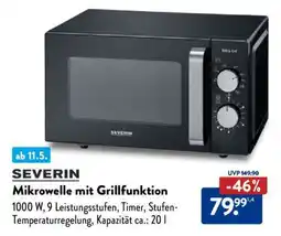 Aldi Nord SEVERIN Mikrowelle mit Grillfunktion Angebot