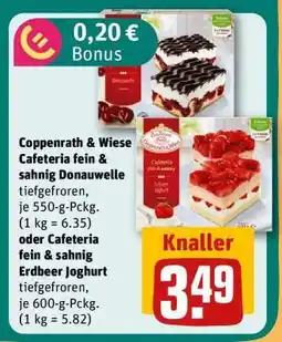 REWE Coppenrath & Wiese Cafeteria fein & sahnig Donauwelle oder Cafeteria fein & sahnig Erdbeer Joghurt Angebot