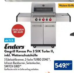 Aldi Nord Enders Gasgrill Kansas Pro 3 SIK Turbo II, inkl. Wetterschutzhülle Angebot