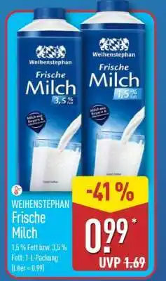 Aldi Nord Weihenstephan frische Milch Angebot
