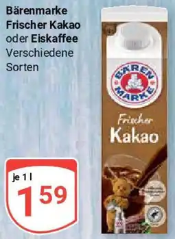 Globus Bärenmarke Frischer Kakao oder Eiskaffee Angebot