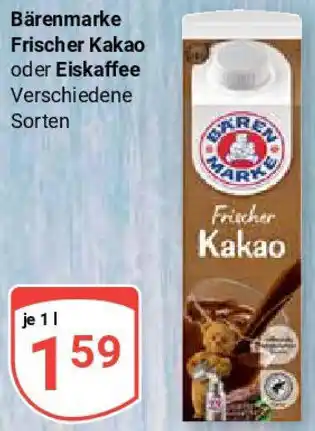 Globus Bärenmarke Frischer Kakao oder Eiskaffee Angebot