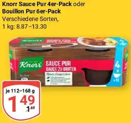 Globus Knorr Sauce Pur 4er-Pack oder Bouillon Pur 6er-Pack Angebot
