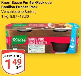 Globus Knorr Sauce Pur 4er-Pack oder Bouillon Pur 6er-Pack Angebot