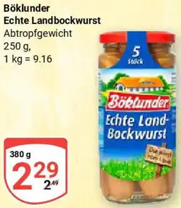 Globus Böklunder Echte Landbockwurst Angebot