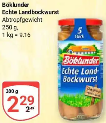 Globus Böklunder Echte Landbockwurst Angebot